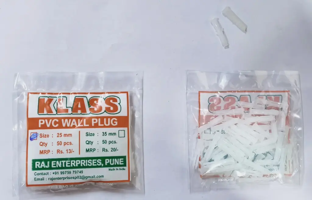 [Rplug25] PVC rawal plugs (Size 25mm  (25x8))